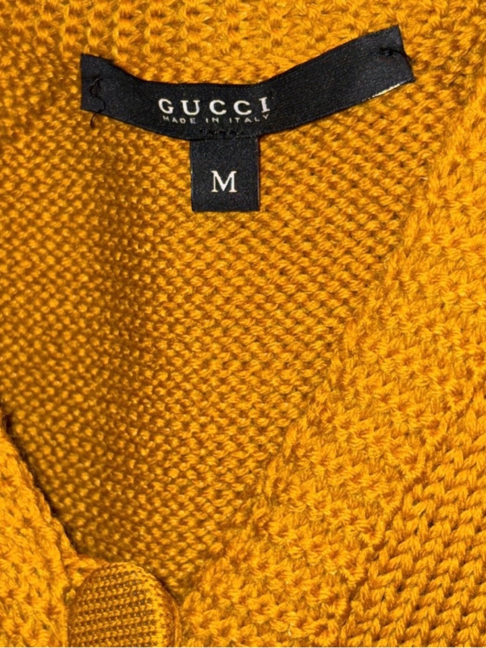 Gucci Golden Mustard Knit V-Neck Sleeveless Sweater Vest - Picture 4 of 7